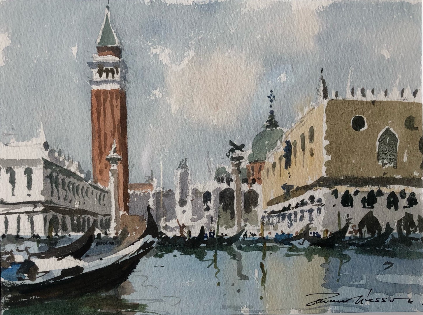 Edward Wesson watercolour painting - Venice