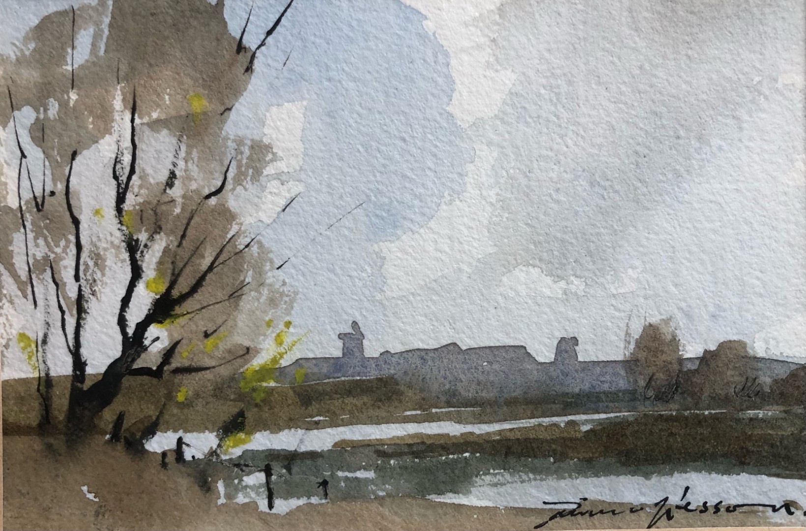 Edward Wesson watercolour painting - After the Rains