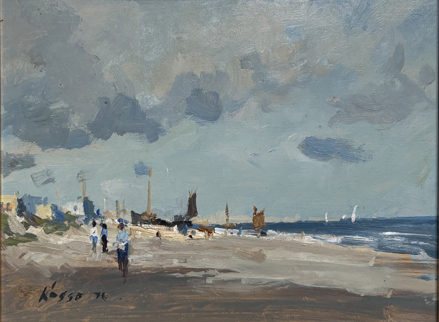Edward Wesson watercolour painting - A Norfolk Beach