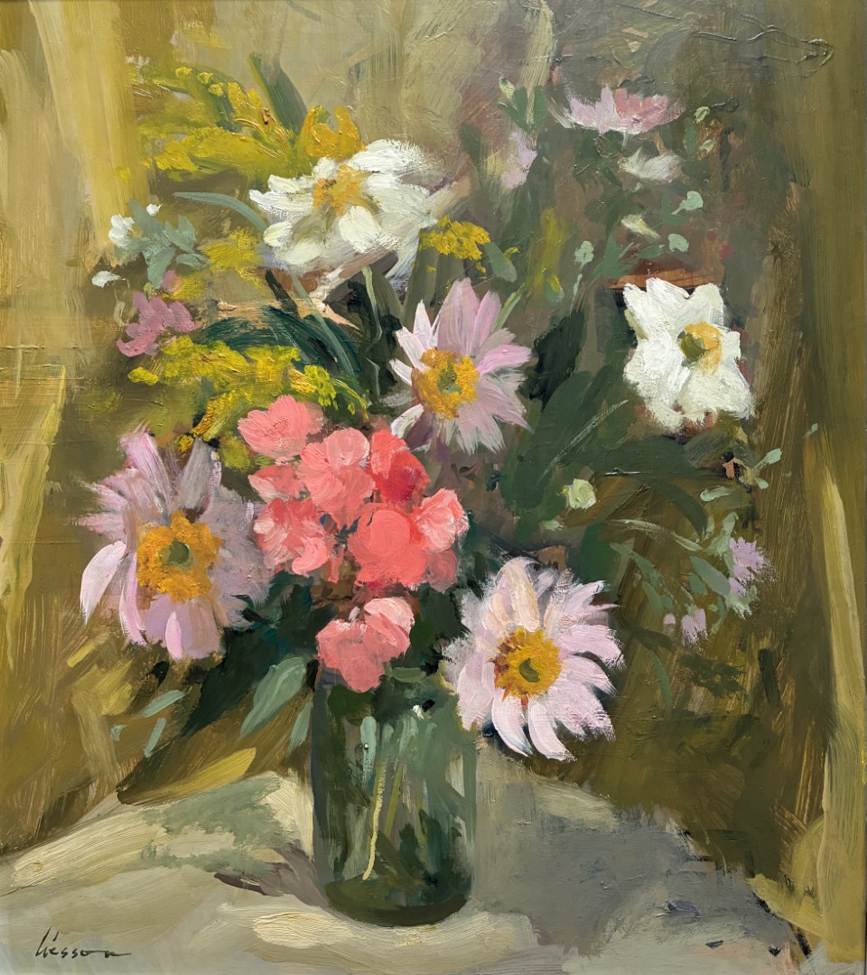 Edward Wesson watercolour painting - Still Life - Mixed Flowers